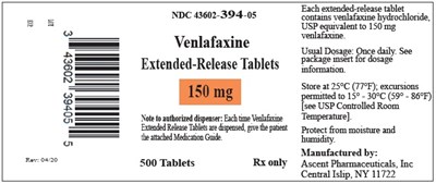 Venlafaxine-150 mg- 500 ct.jpg 150 mg- 500 ct - Venlafaxine 150 mg 500 ct